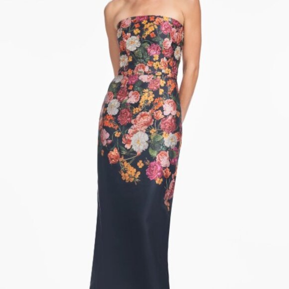 SACHIN + BABI: EMBELLISHED SABINE GOWN - MIDNIGHTS MAGIC BLOOMS Floral Print - Picture 6 of 11